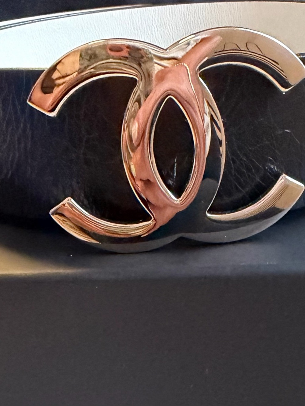 CHANEL Iconic Black Leather Women’s Belt - Picture 7 of 7